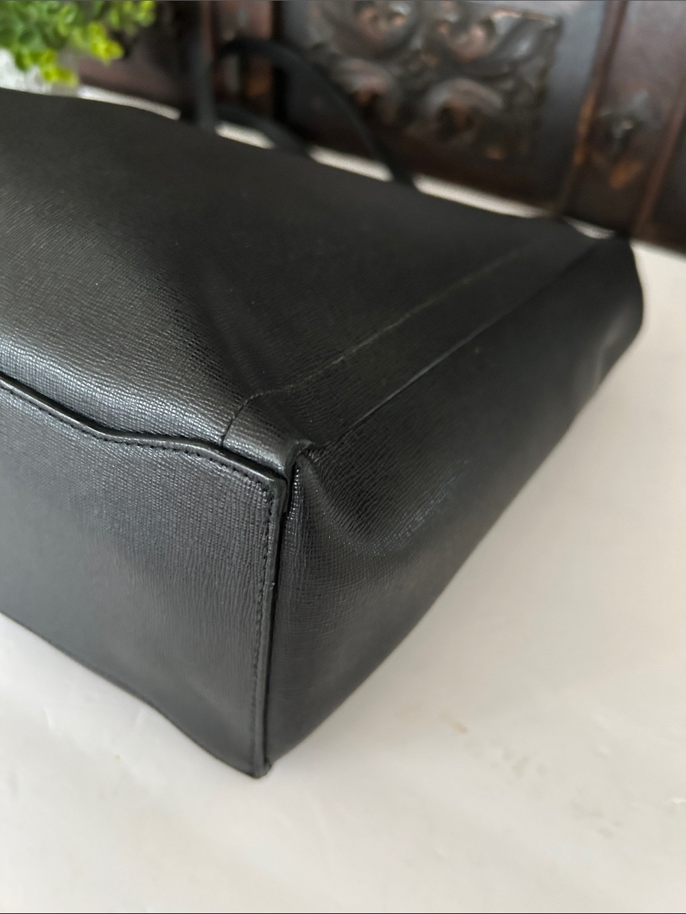 Furla Black Leather Tote with Subtle Logo - Picture 9 of 15